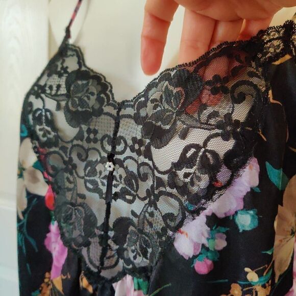 Vintage Lorraine sexy floral babydoll chemise sz M - Picture 3 of 11
